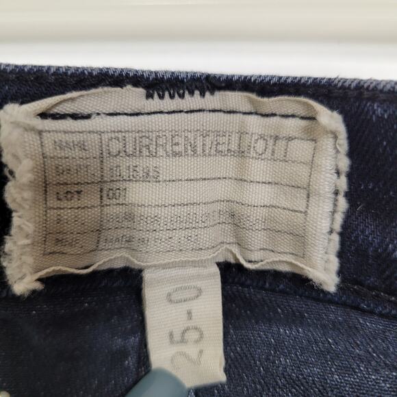 Current Elliot Dark Blue The Stiletto Black Book Skinny Whiskering Jeans Size 25 - Picture 6 of 7